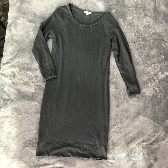 James Perse Dresses & Skirts - Standard James Perse Long Sleeve Sweatshirt Dress Size 2 Soft & Comfy-Cozy Chic